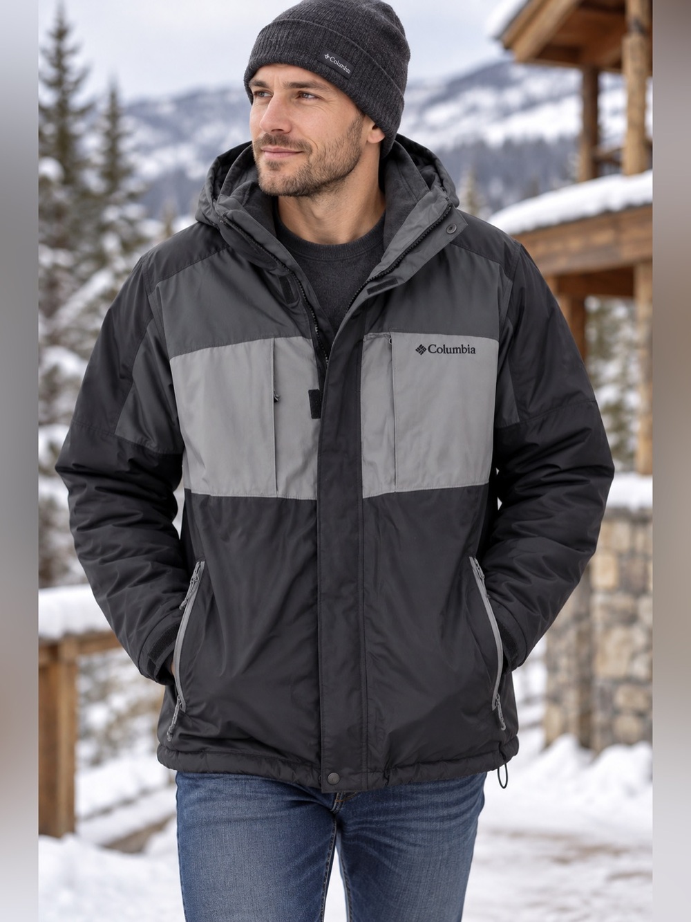 Columbia Men's XL Interchange 3-in-1 Black
Gray Winter Jacket